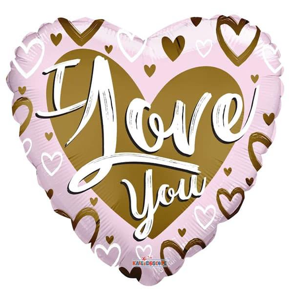 Blush & Gold I Love You Balloon